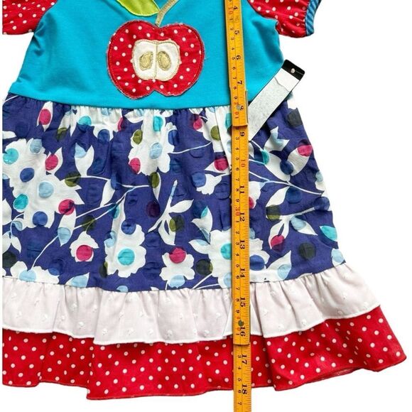 Roki & Zoi Girls Toddler Kids Short Sleeve Colorful Apple Dress. 18 Months. NEW. - Picture 4 of 7